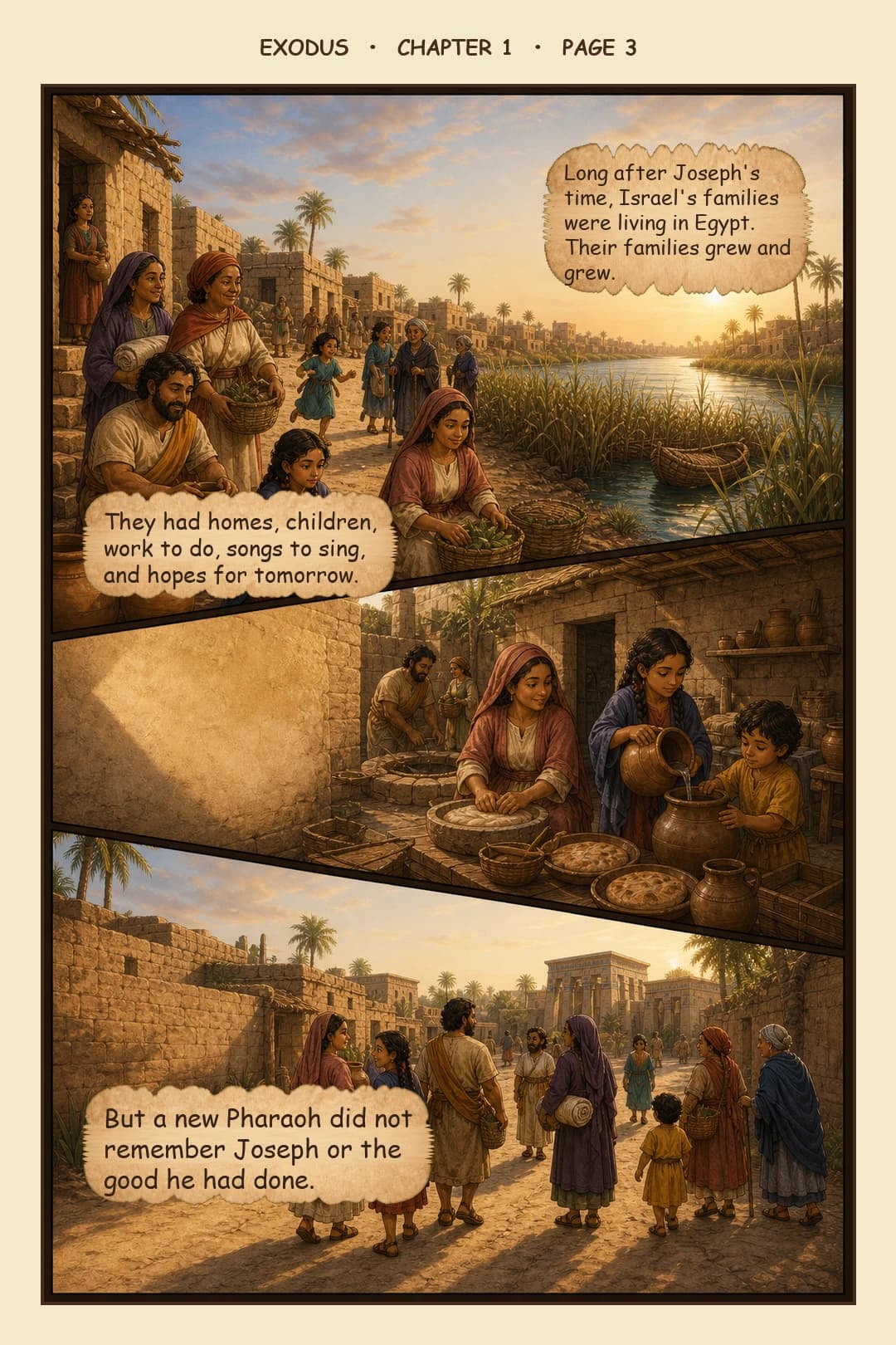 Exodus: The Great Rescue illustrated Bible comic opening page